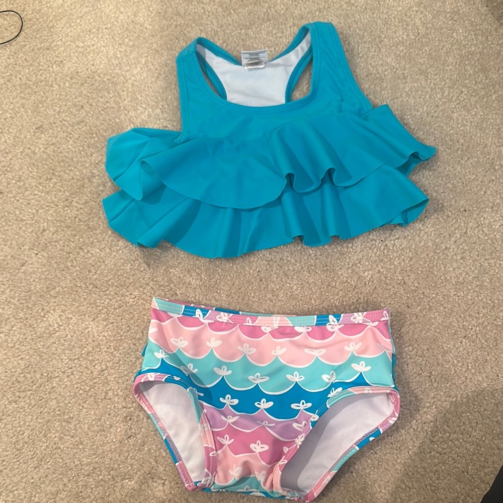 Teal Ruffle butts Bikini Set